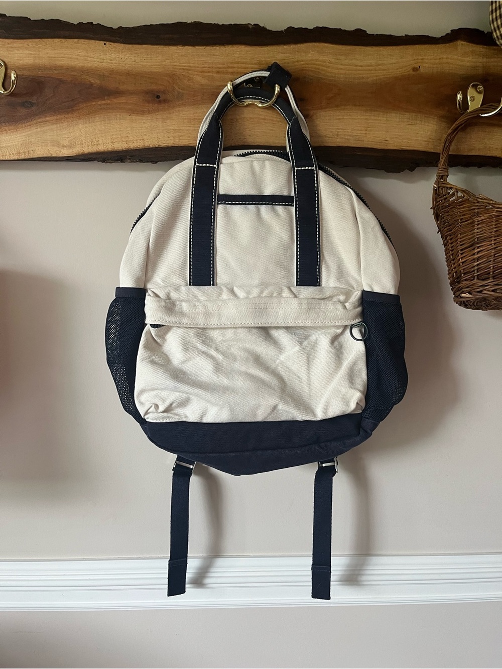 RARE Lands End Navy Canvas Small Medium Backpack Bag